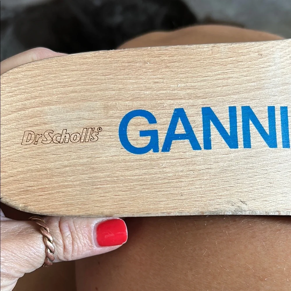 GANNI x Dr. Scholl's Plaid Sandals with Wooden Sole NWOB - Picture 7 of 9